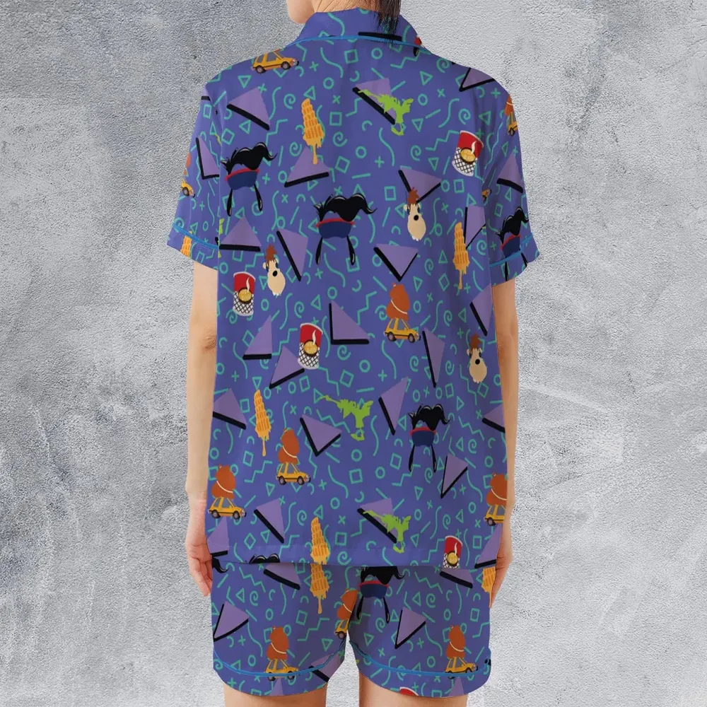 90's Styled Goofy Movie Satin Short-Sleeve Pajamas Set - 2