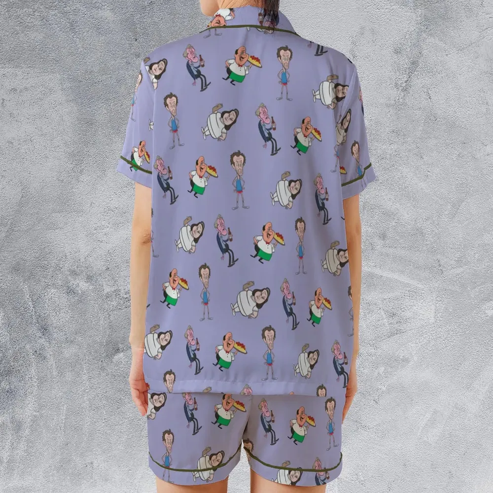 The Ricky Gervais Show Satin Short-Sleeve Pajamas Set - 2