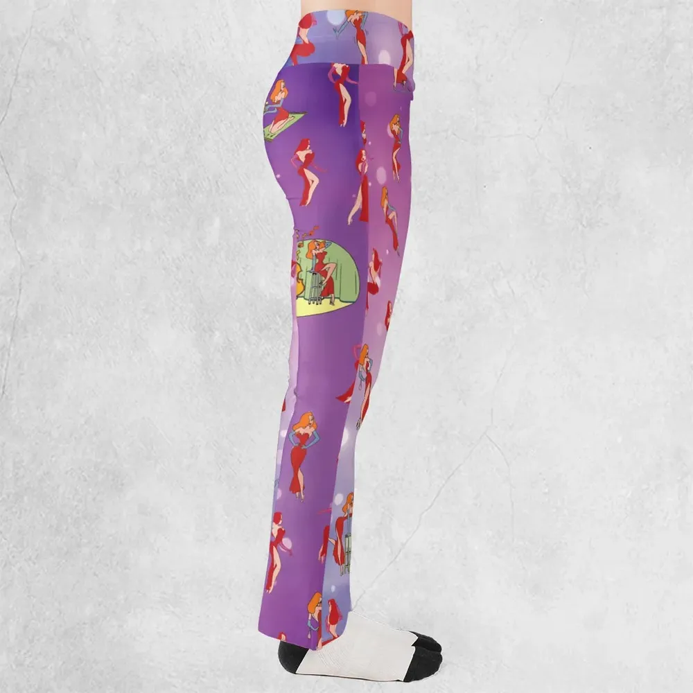Red Hot Jessica Rabbit Who Framed Roger Rabbit Flare Leggings - 2
