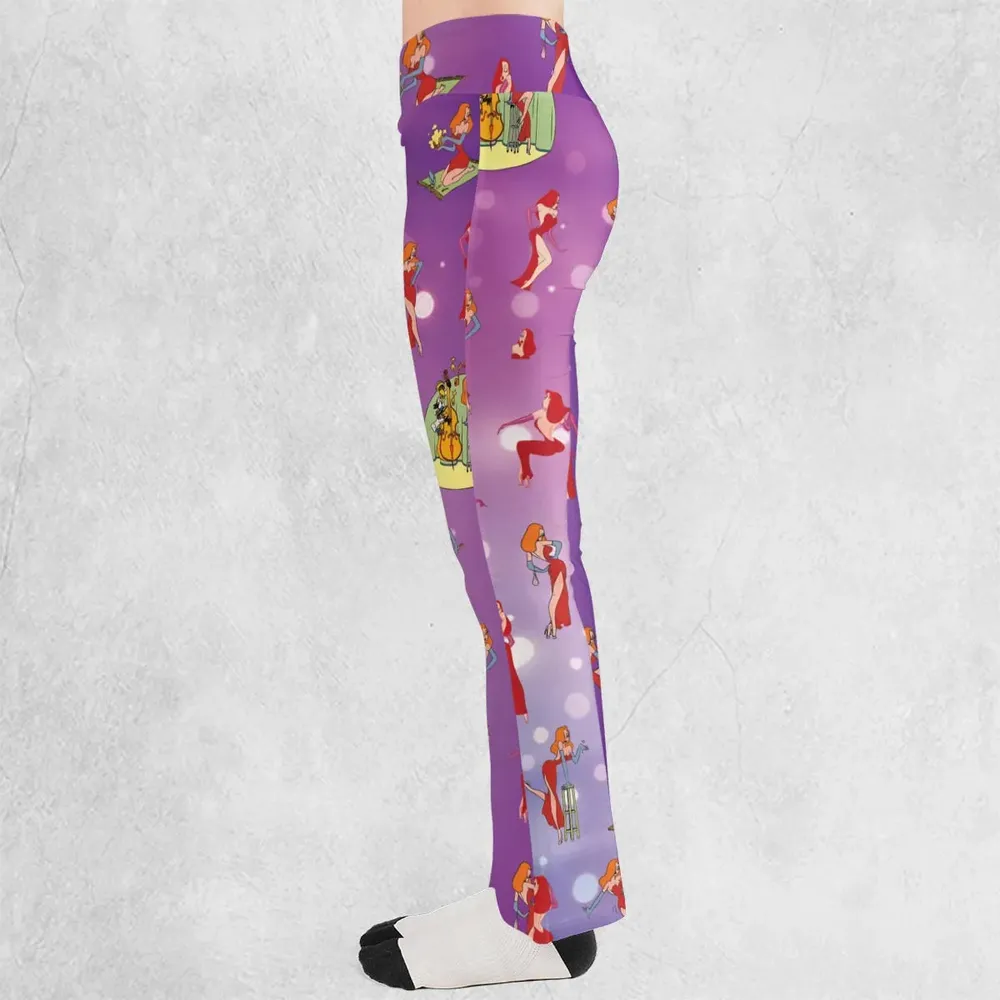 Red Hot Jessica Rabbit Who Framed Roger Rabbit Flare Leggings - 3