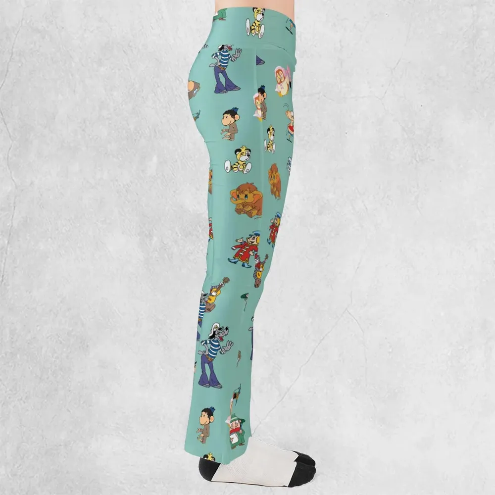 Russian Cartoon Characters Flare Leggings - 2