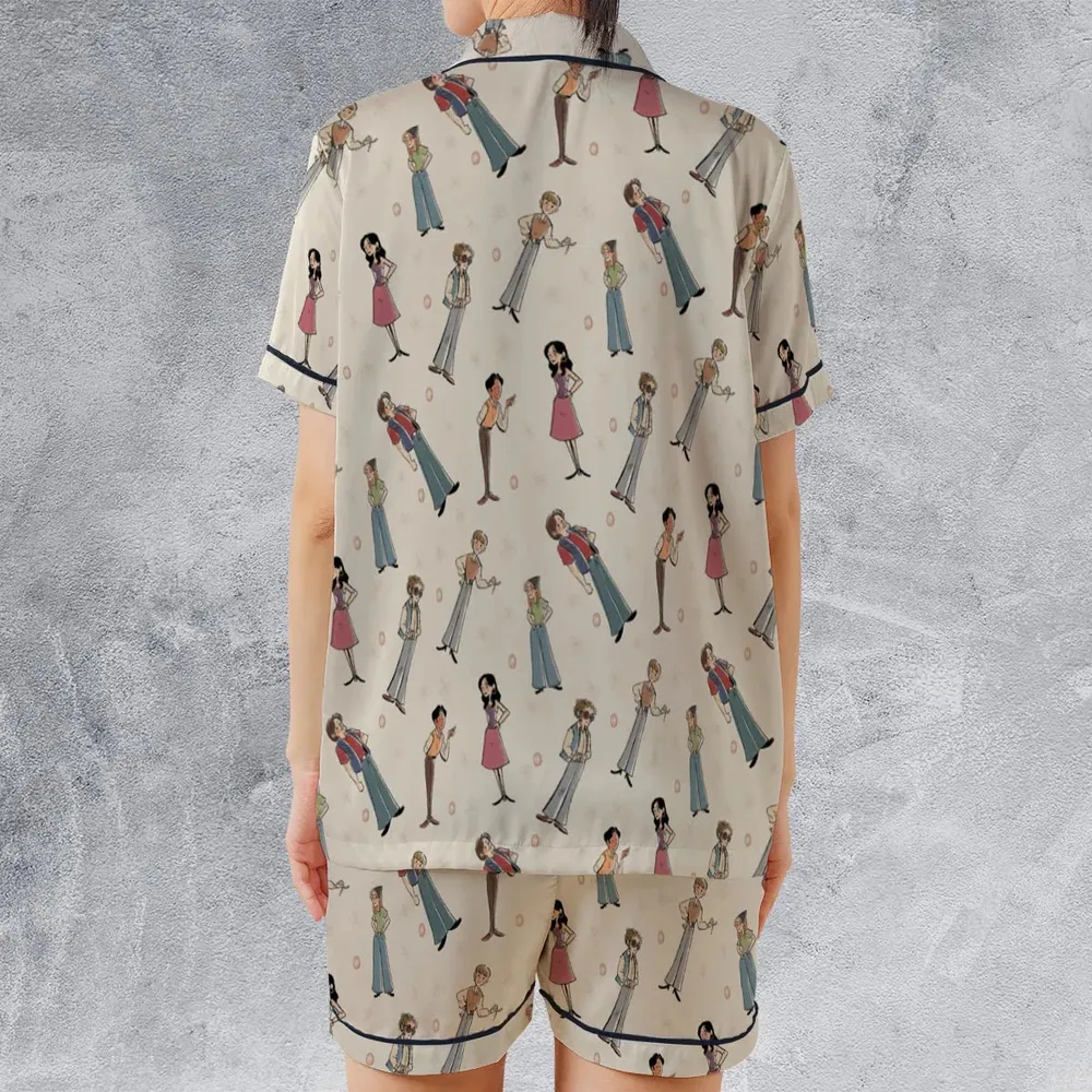 Seventies Vibes That '70s Show Satin Short-Sleeve Pajamas Set - 2