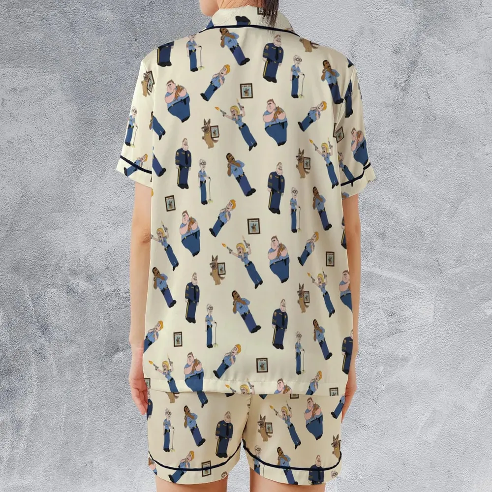 Cop Comedy Paradise Pd Satin Short-Sleeve Pajamas Set - 2
