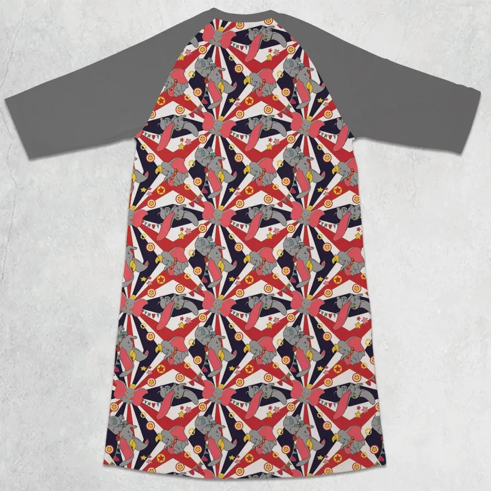Dumbo's Circus 3/4 Sleeve Raglan Dress - 2