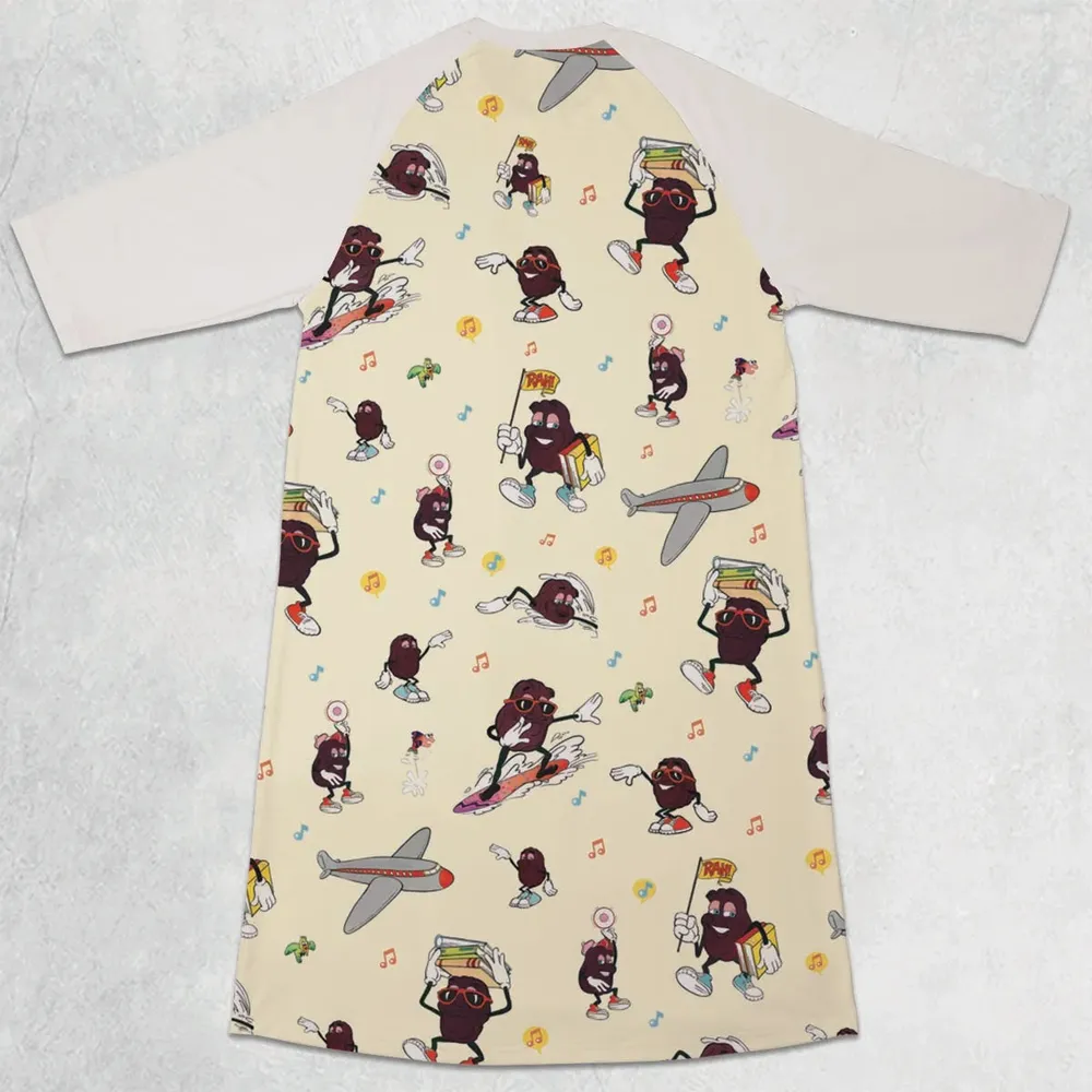 Hardee's california Raisins Mascots 3/4 Sleeve Raglan Dress - 2