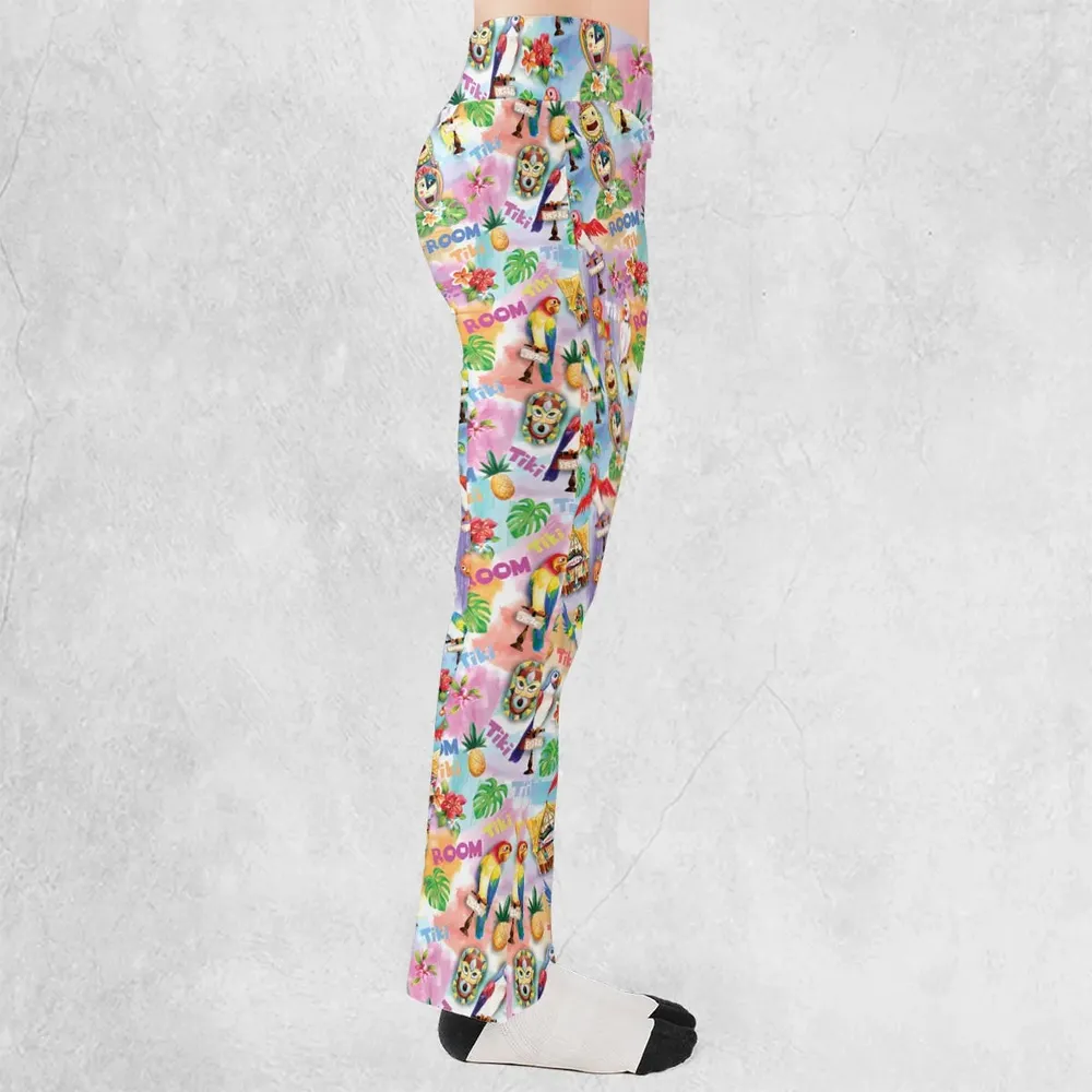 Tiki Room With Orange Bird Flare Leggings - 2