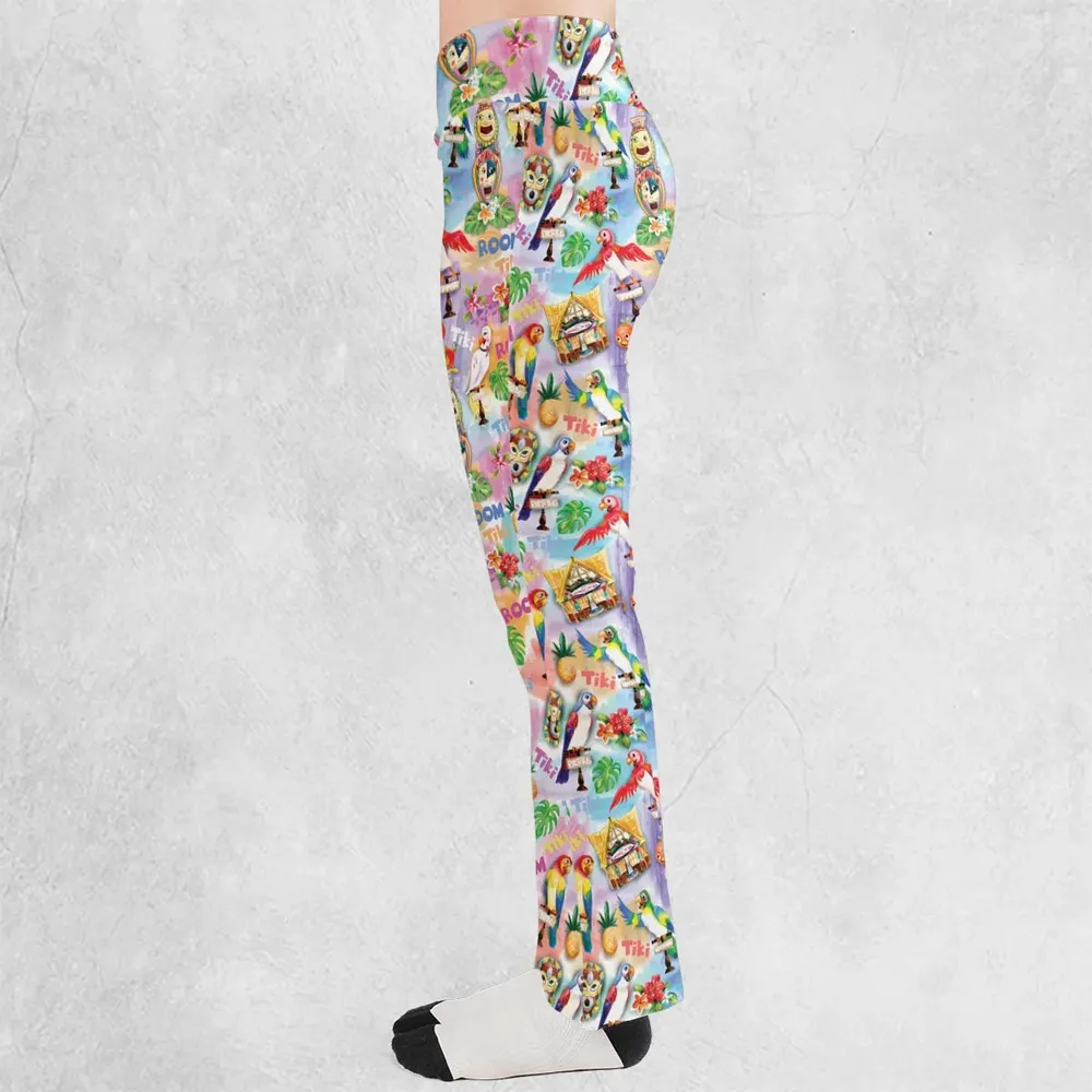 Tiki Room With Orange Bird Flare Leggings - 3
