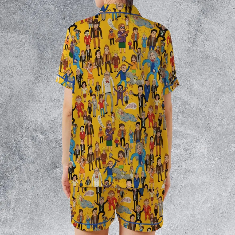 Lynch Vibes Twin Peaks Satin Short-Sleeve Pajamas Set - 2