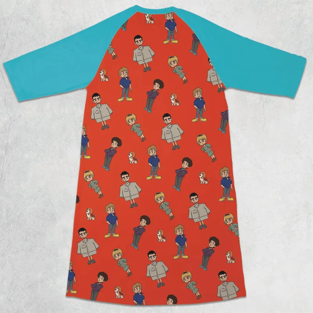 Lil Talking Heads 3/4 Sleeve Raglan Dress - 2