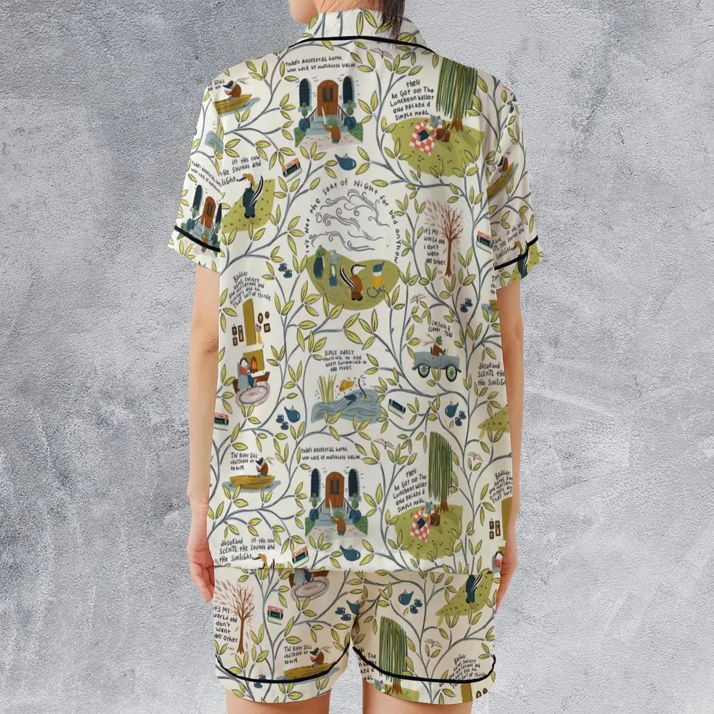 Mr Toad And Friends The Wind in the Willows Satin Short-Sleeve Pajamas Set - 2