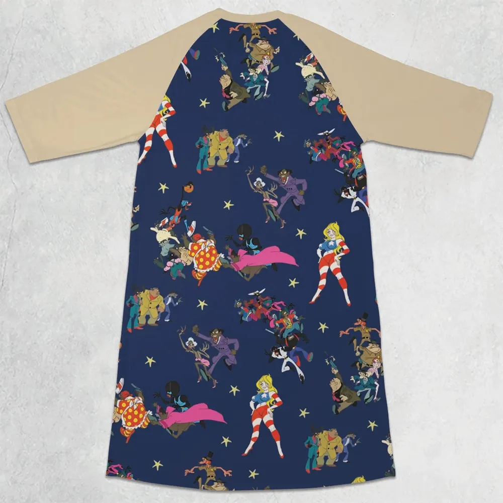 Coonskin Characters Ralph Baskin 3/4 Sleeve Raglan Dress - 2