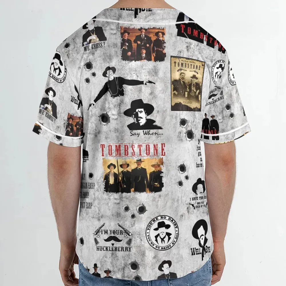 Classic Western Tombstone Unisex Baseball Jersey - 2