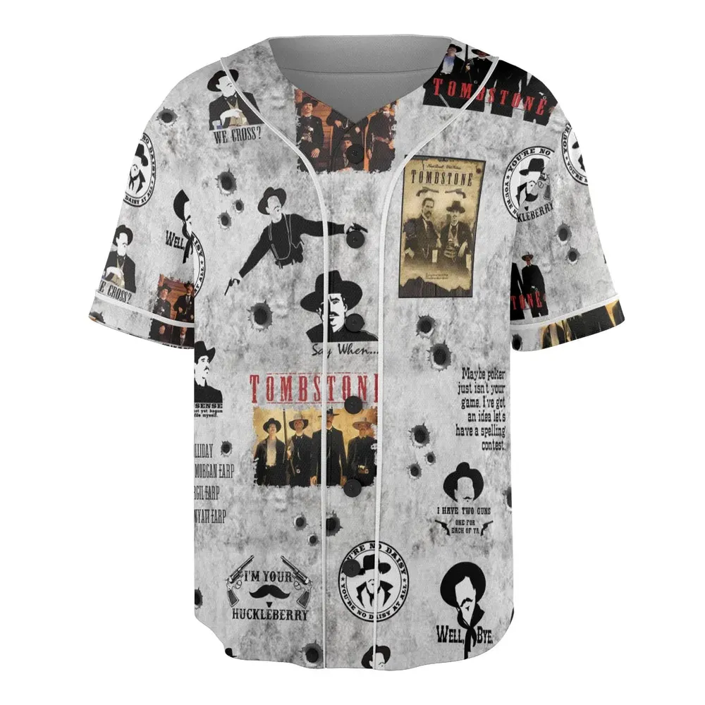 Classic Western Tombstone Unisex Baseball Jersey - 3