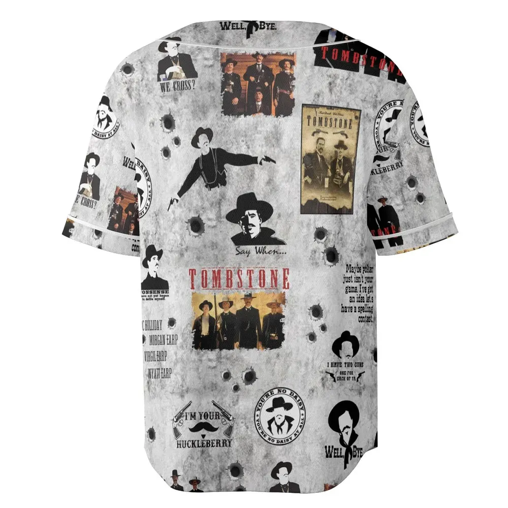 Classic Western Tombstone Unisex Baseball Jersey - 4