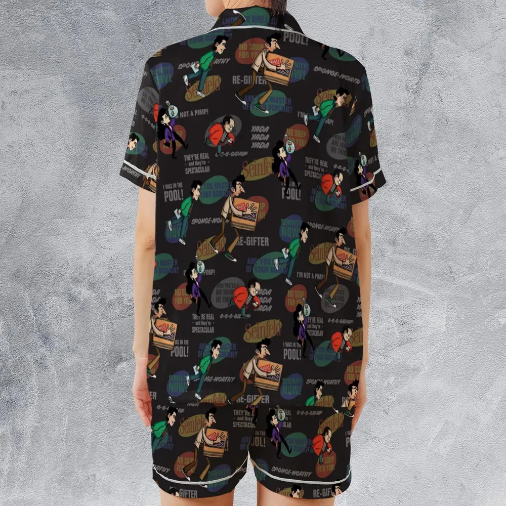 Retro Laughs Seinfeld Satin Short-Sleeve Pajamas Set - 2