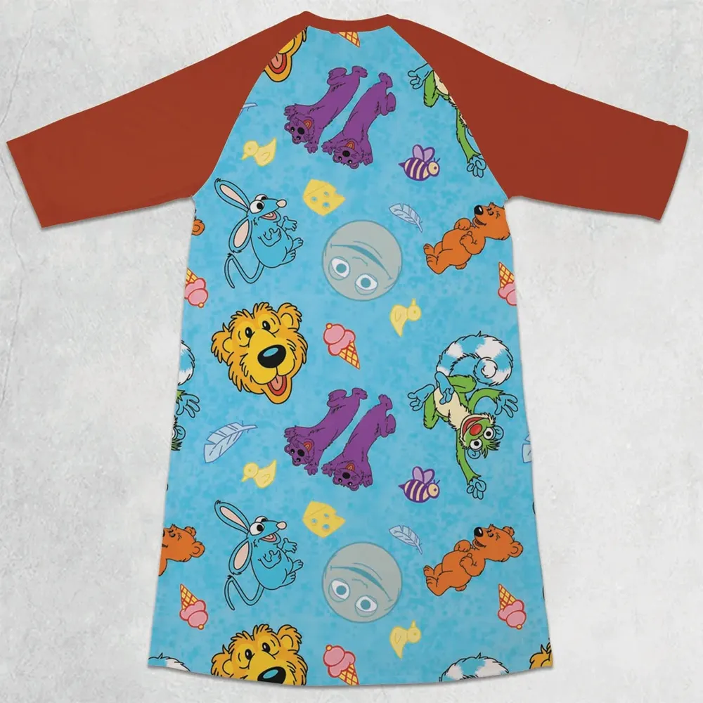 Bear in the Big Blue House 3/4 Sleeve Raglan Dress - 2