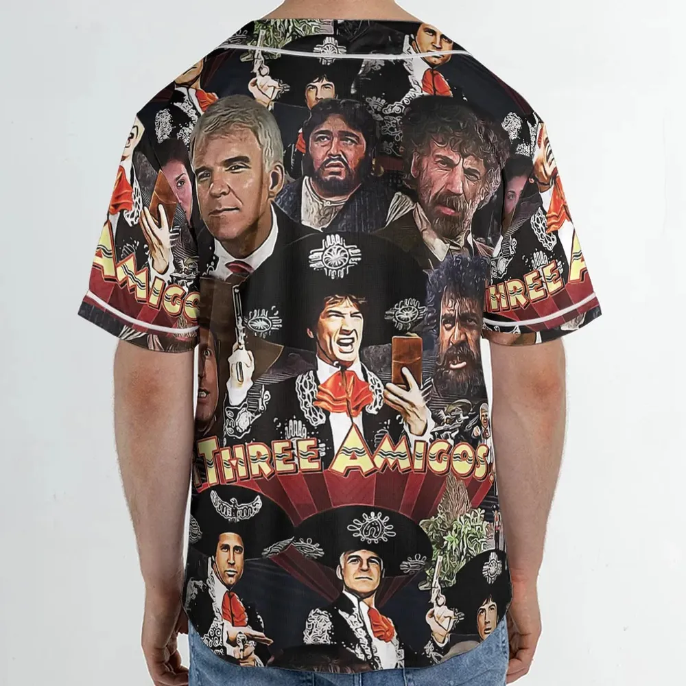 Three Amigos and the Infamous El Guapo Unisex Baseball Jersey - 2