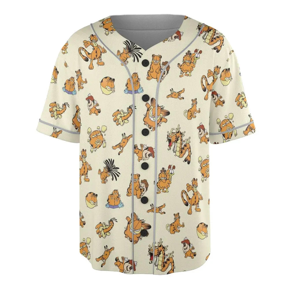 Lazy Legend Garfield Pokemon Mashup Unisex Baseball Jersey - 3