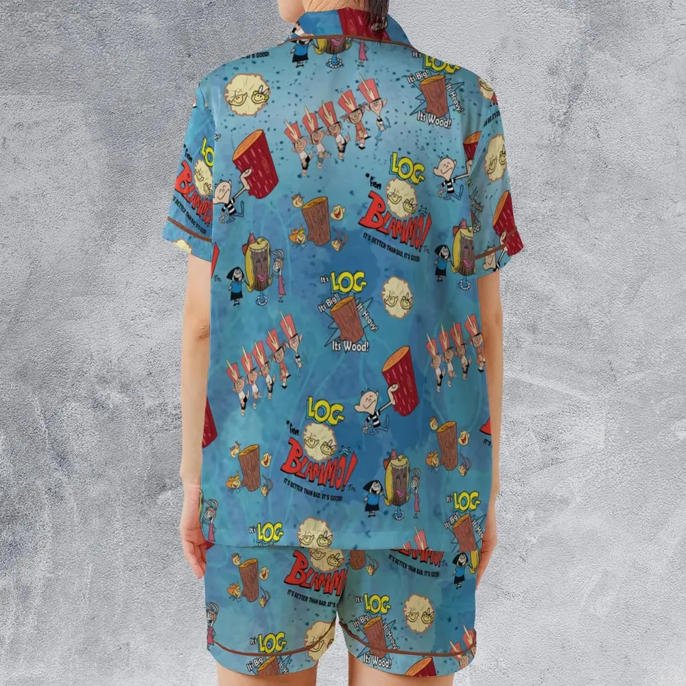 It's Log It's Big It's Heavy Satin Short-Sleeve Pajamas Set - 2
