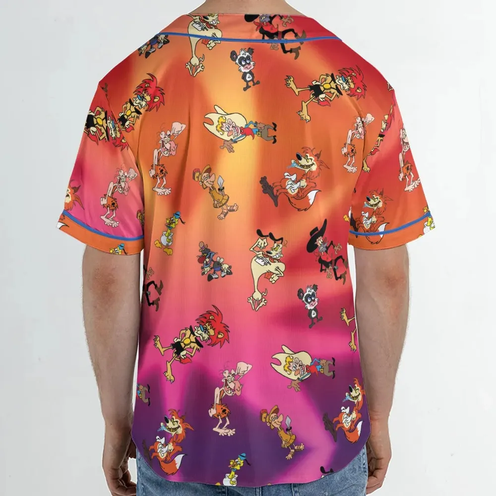 The Wacky World of Tex Avery Characters Unisex Baseball Jersey - 2