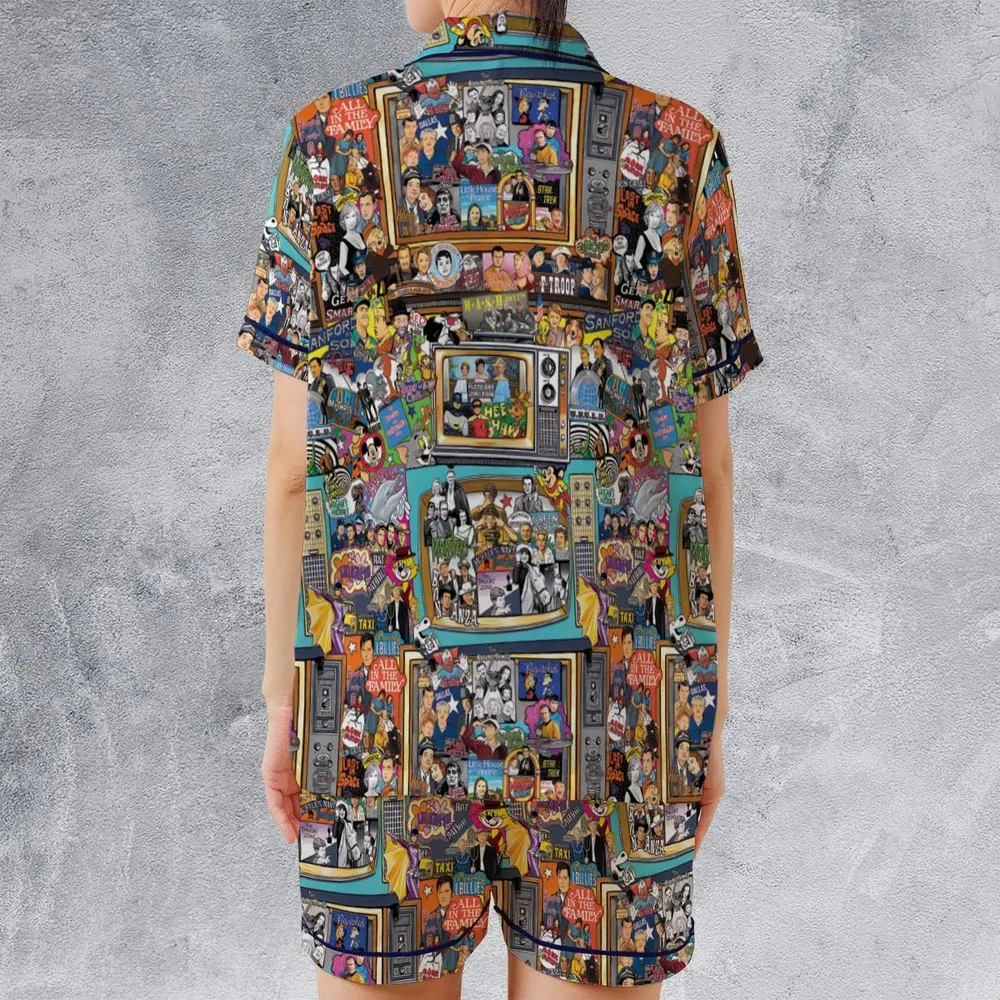 Timeless Memories of TV Satin Short-Sleeve Pajamas Set - 2