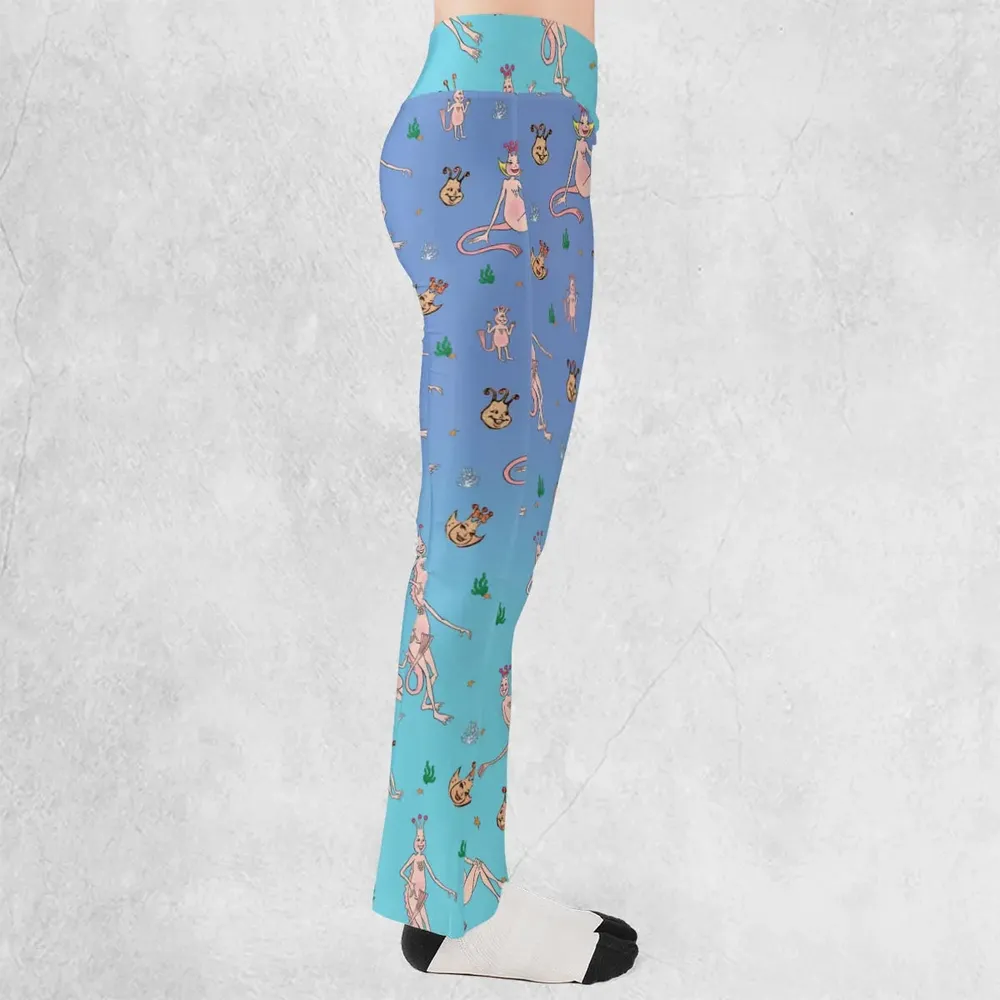 Who You Callin' One-eyed Shrimp Sea-Monkeys Flare Leggings - 2