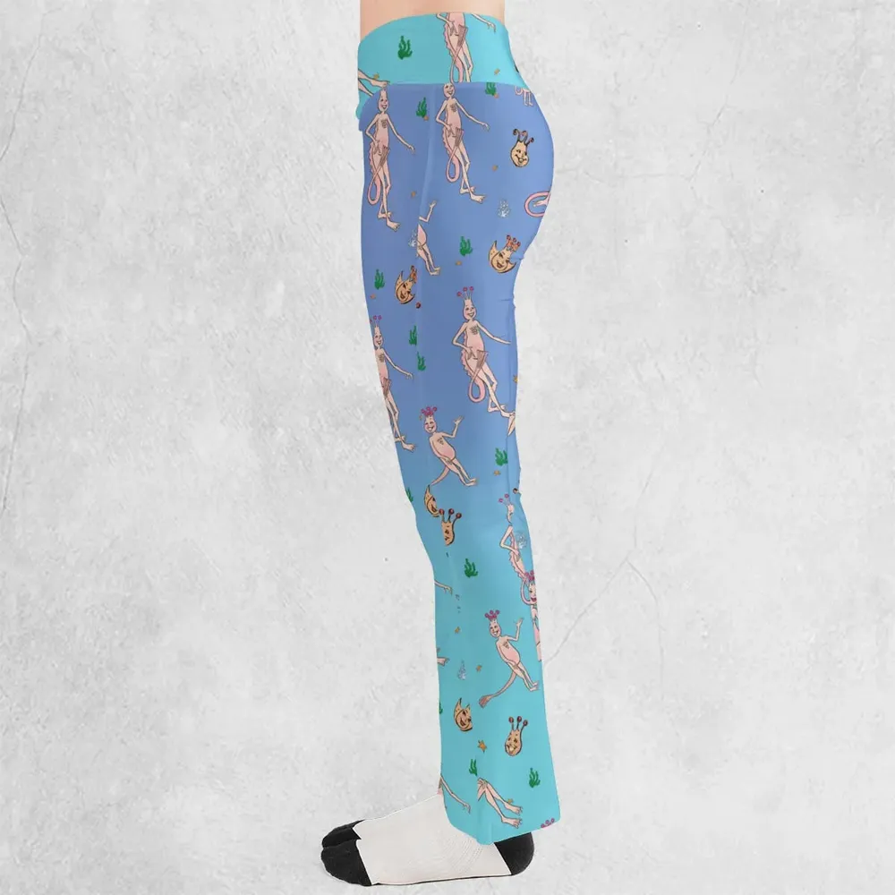Who You Callin' One-eyed Shrimp Sea-Monkeys Flare Leggings - 3