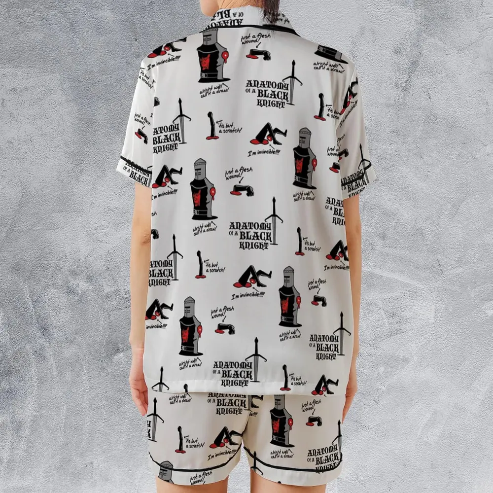 Tis but a scratch Black Knight Monty Python And The Holy Grail Satin Short-Sleeve Pajamas Set - 2