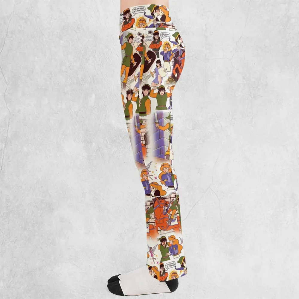 Link And Princess Zelda The Legend Of Zelda Animated Flare Leggings - 3