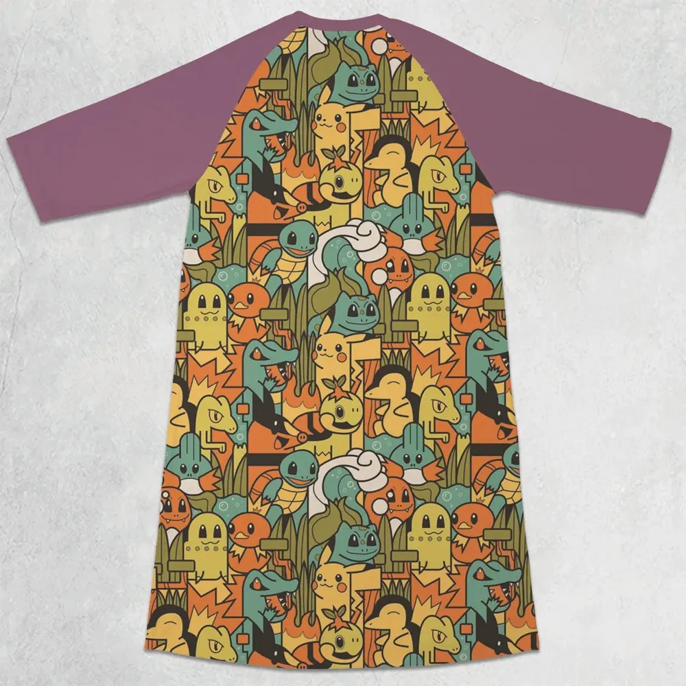 Power Starter Colors Pokemon 3/4 Sleeve Raglan Dress - 2