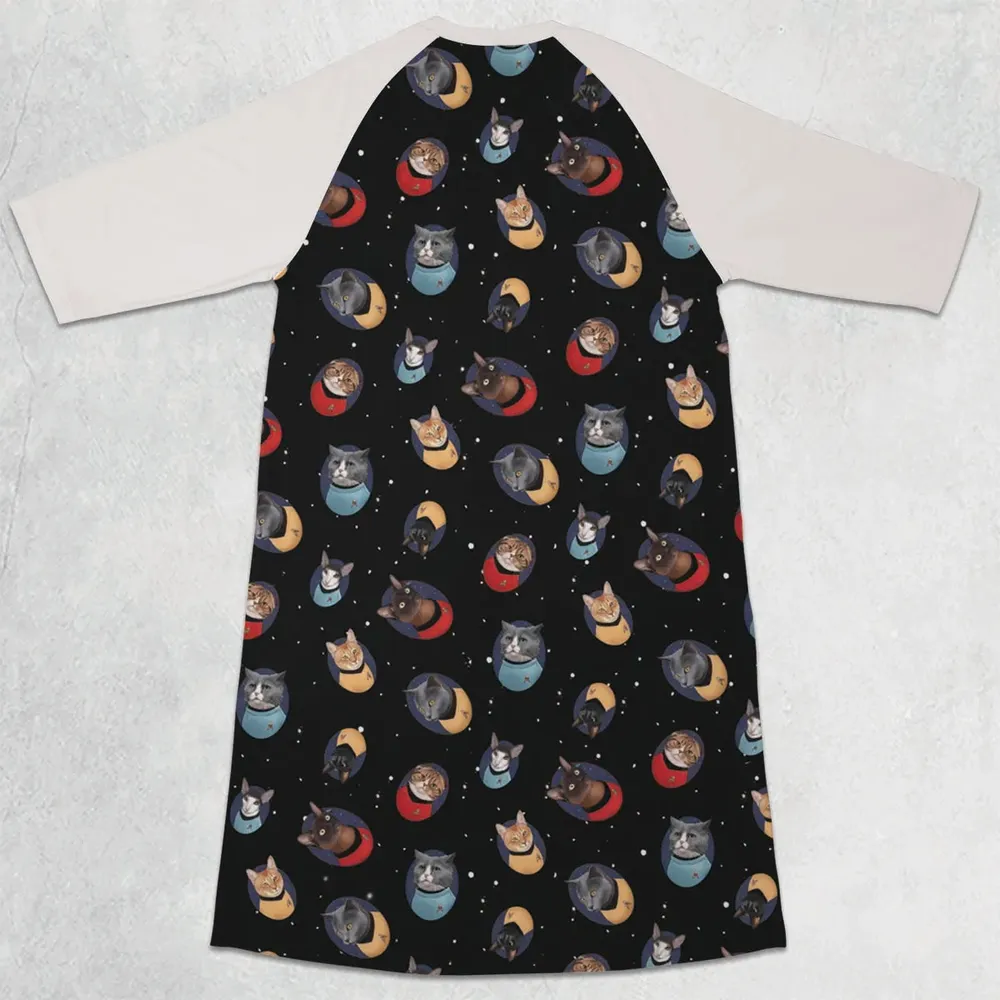 Live Long and Paws-purr Star Trek 3/4 Sleeve Raglan Dress - 2