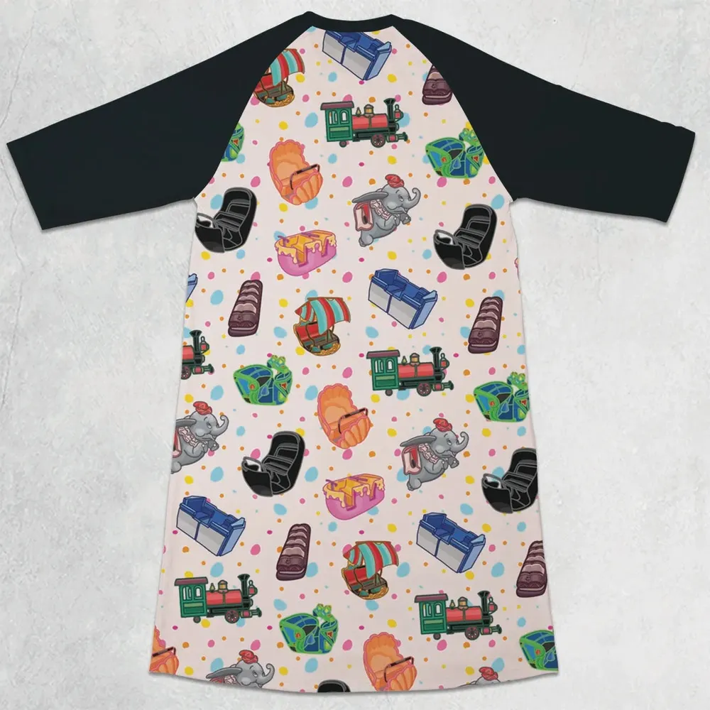 Sit In These 3/4 Sleeve Raglan Dress - 2