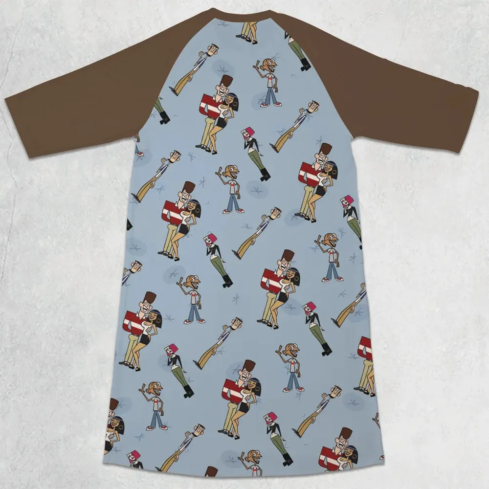 Say What Now Clone High 3/4 Sleeve Raglan Dress - 2