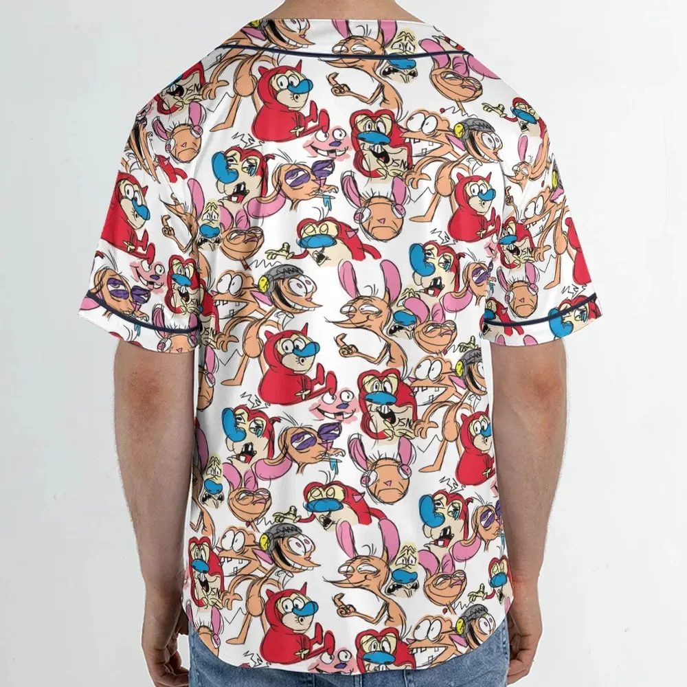 Insane Style The Ren and Stimpy Show Unisex Baseball Jersey - 2