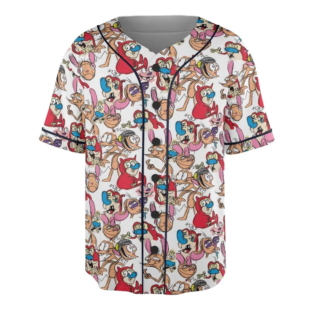 Insane Style The Ren and Stimpy Show Unisex Baseball Jersey - 3