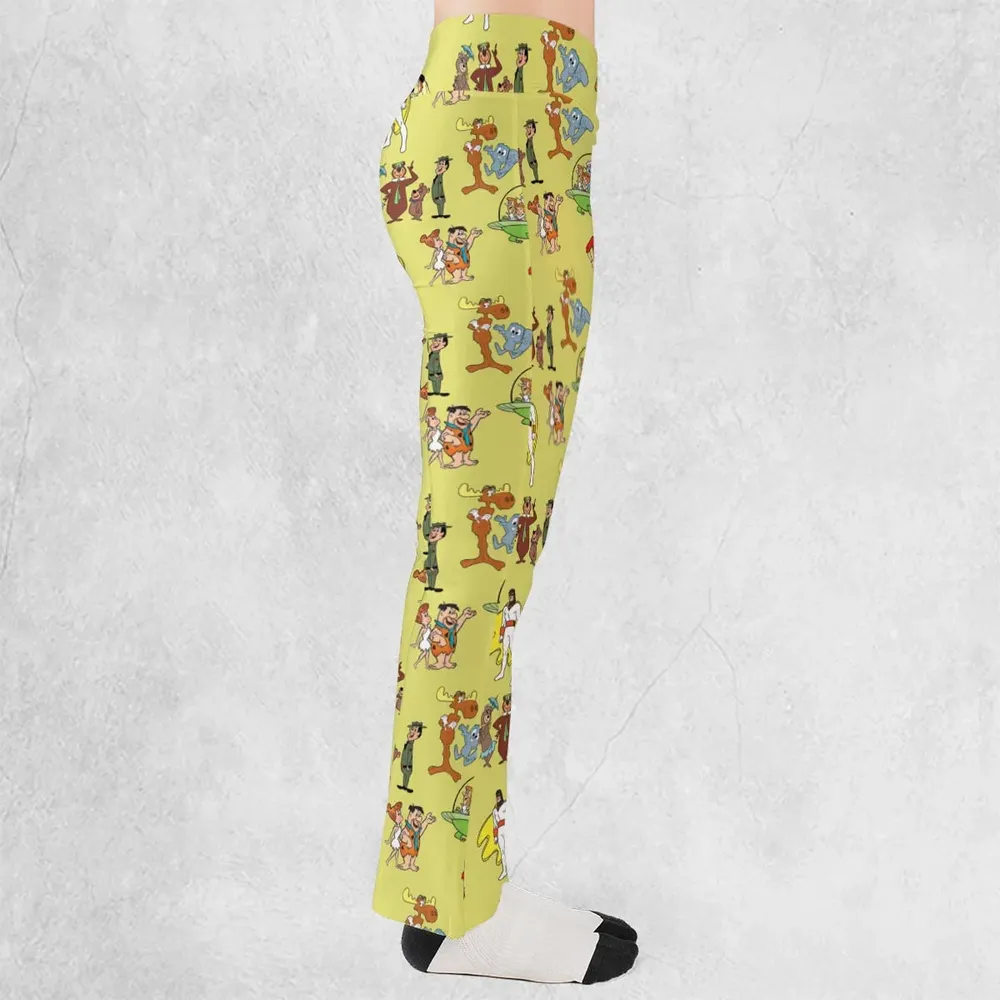 60s Cartoon Characters Flare Leggings - 2