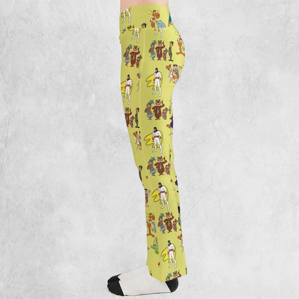60s Cartoon Characters Flare Leggings - 3