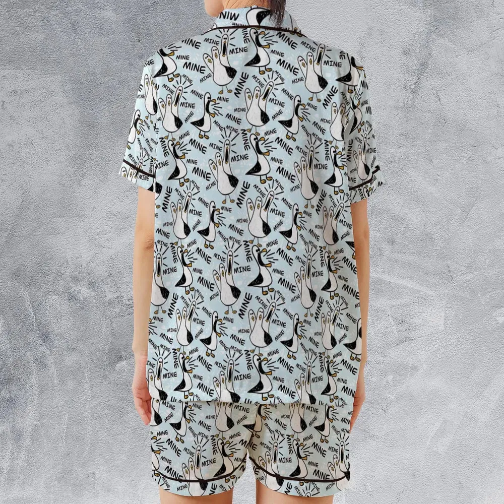 Mine Mine Mine Seagulls Satin Short-Sleeve Pajamas Set - 2