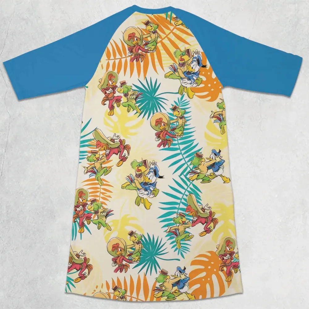 Tropical The Three Caballeros 3/4 Sleeve Raglan Dress - 2