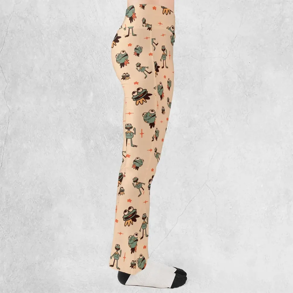 Kermit The Frog Doodles Flare Leggings - 2
