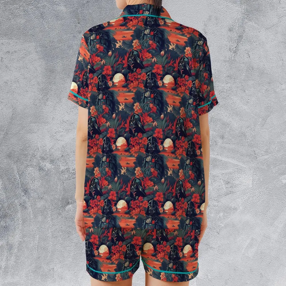 Dark Side of the Tropics Satin Short-Sleeve Pajamas Set - 2