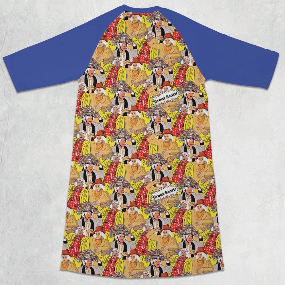 Great Scott Back to the Future 3/4 Sleeve Raglan Dress - 2