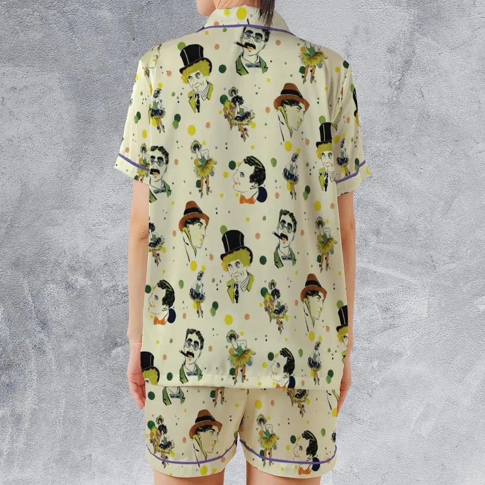 The Cocoanuts The Marx Brothers Satin Short-Sleeve Pajamas Set - 2