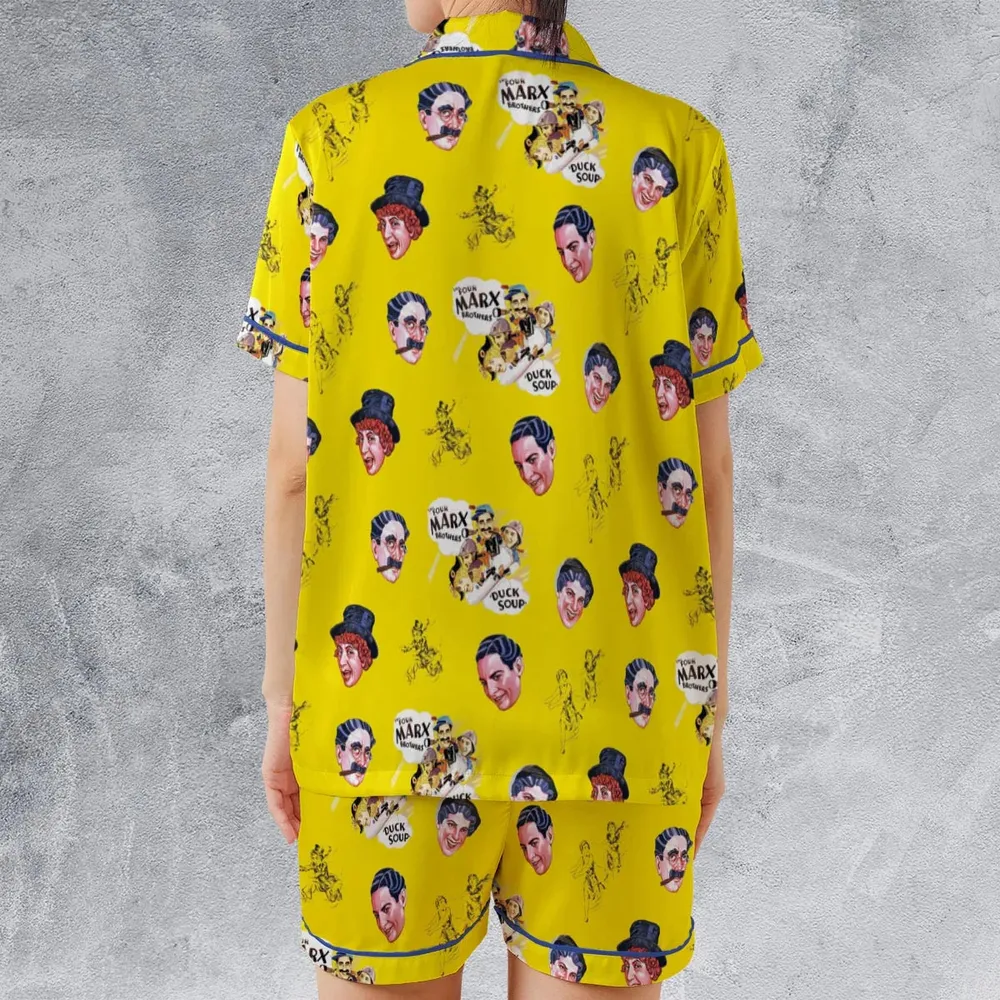 The Duck Soup The Marx Brothers Satin Short-Sleeve Pajamas Set - 2