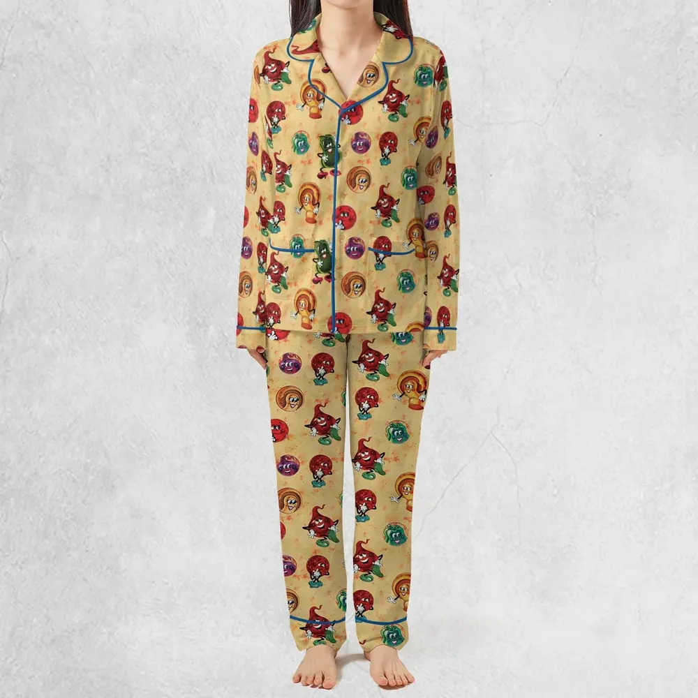 Old Board Game Pizza Party Pajamas Set - 2