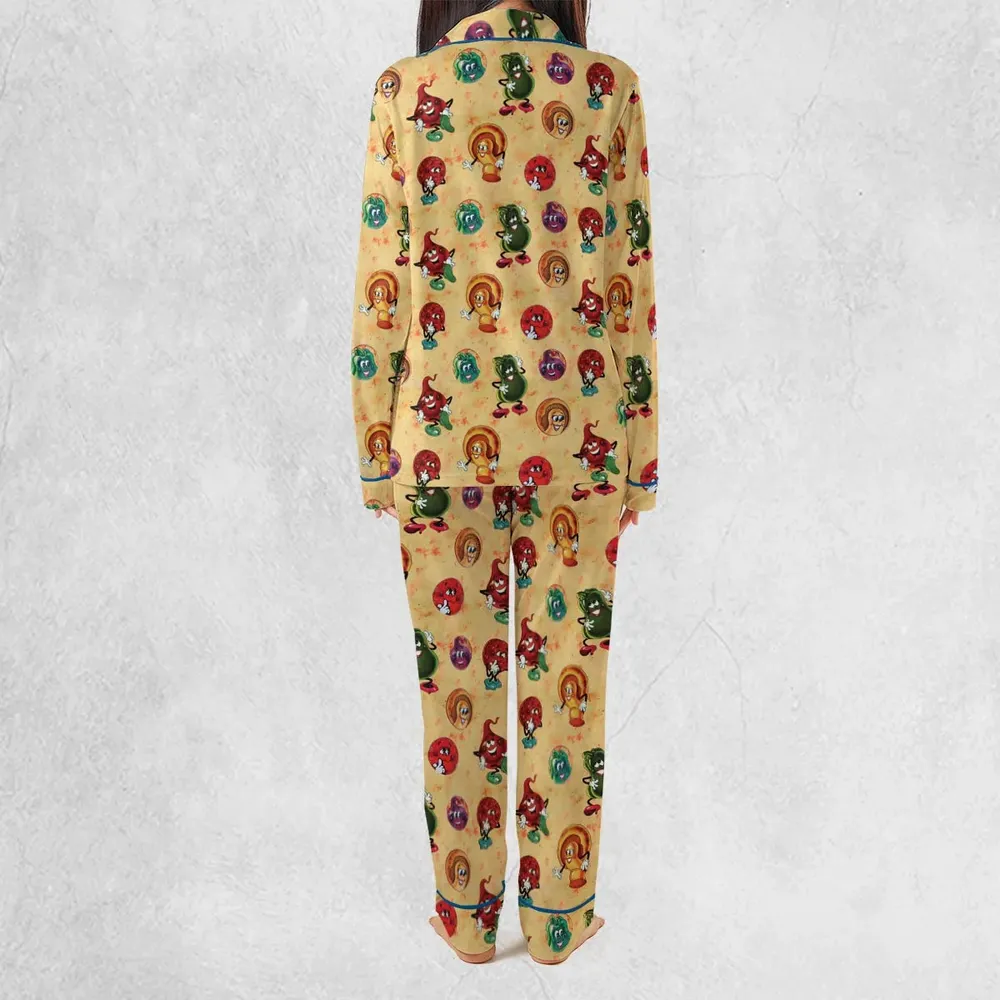 Old Board Game Pizza Party Pajamas Set - 3