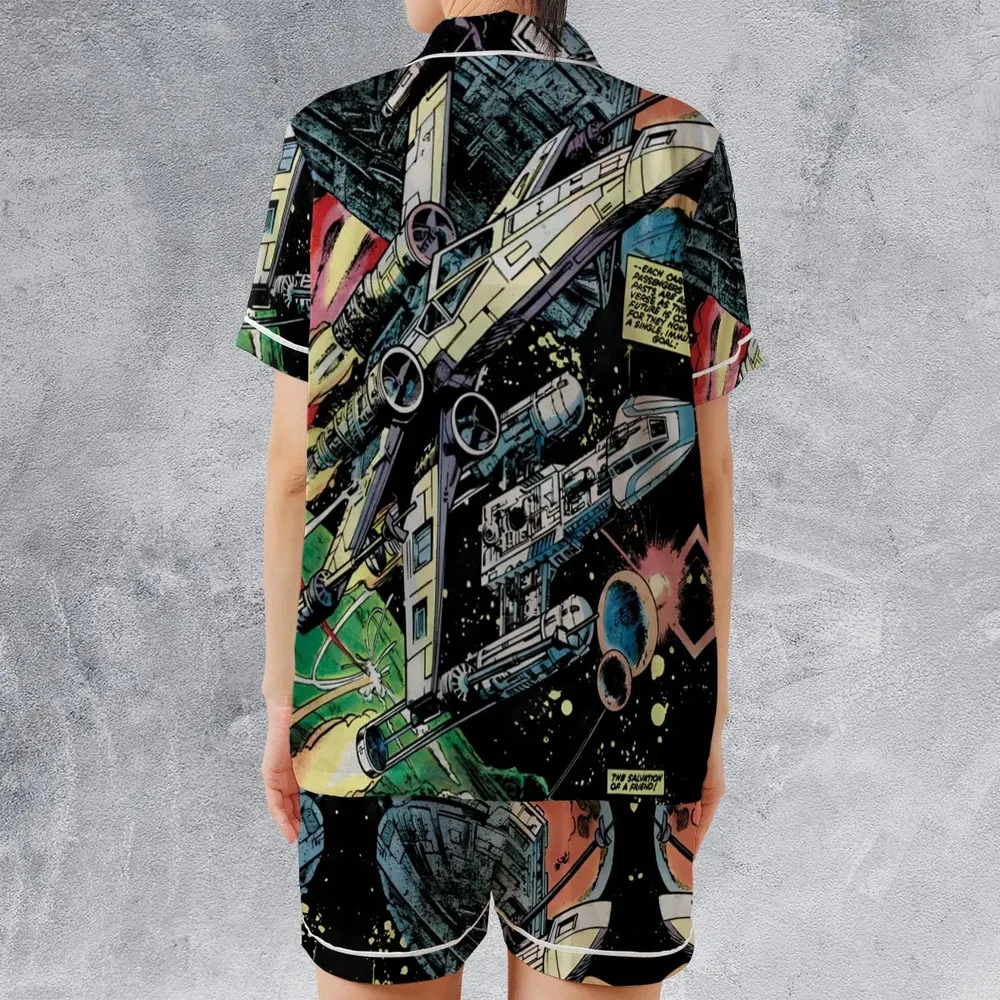 Han Solo Spaceship Star Wars Satin Short-Sleeve Pajamas Set - 2