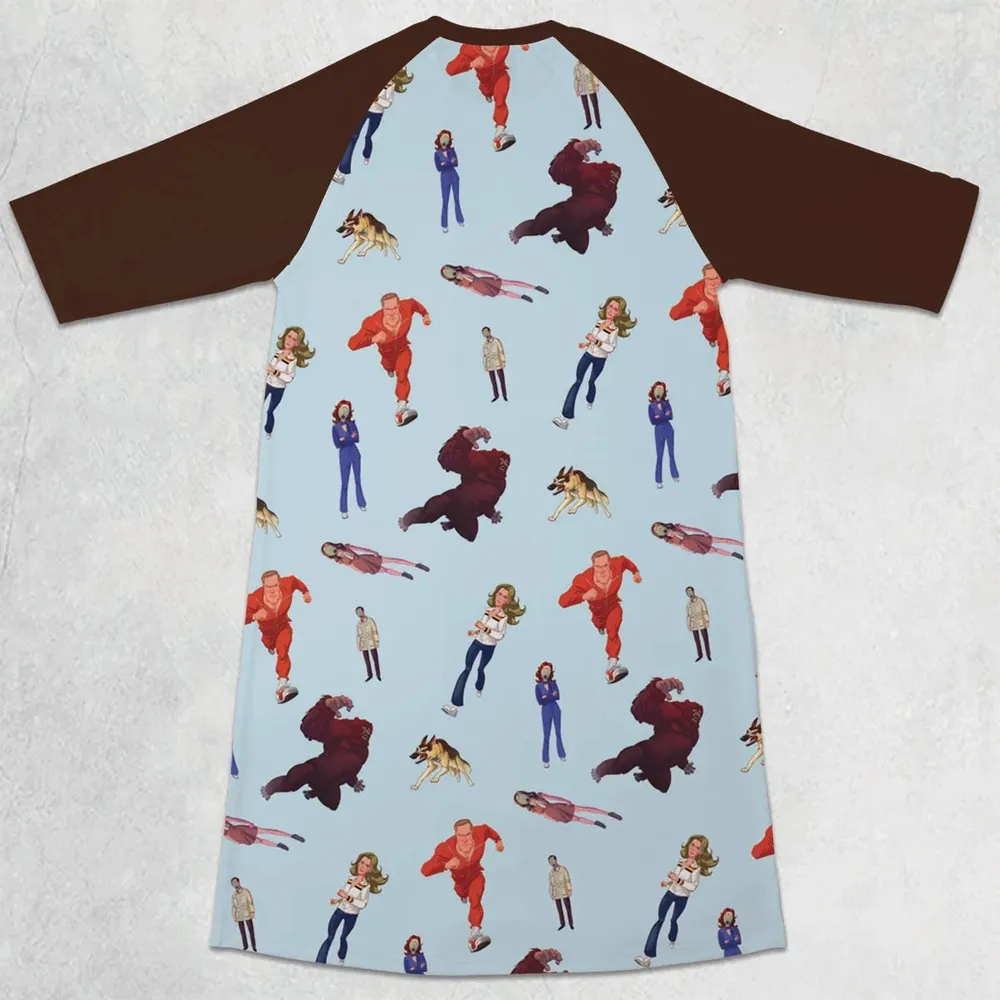 The Six Million Dollar Man and the Bionic Woman 3/4 Sleeve Raglan Dress - 2