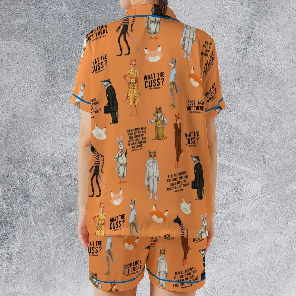 Cuss You Are Fantastic Mr. Fox Satin Short-Sleeve Pajamas Set - 2