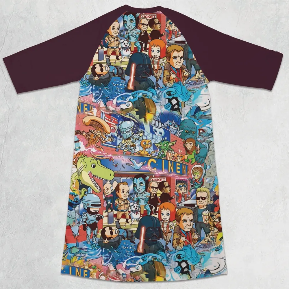 A Space Odyssey 3/4 Sleeve Raglan Dress - 2
